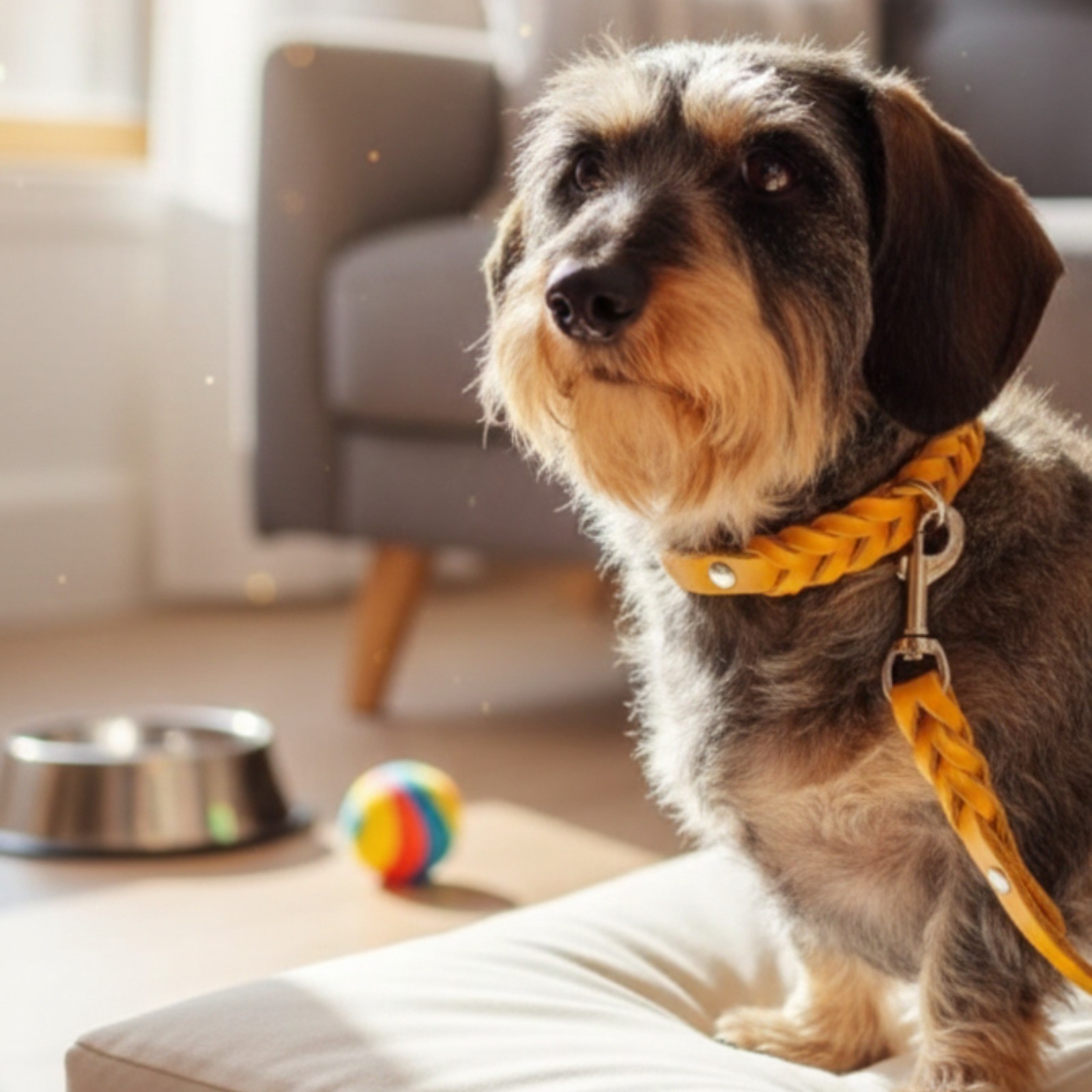 Set Collare e Guinzaglio in Cuoio Toscano per Cani